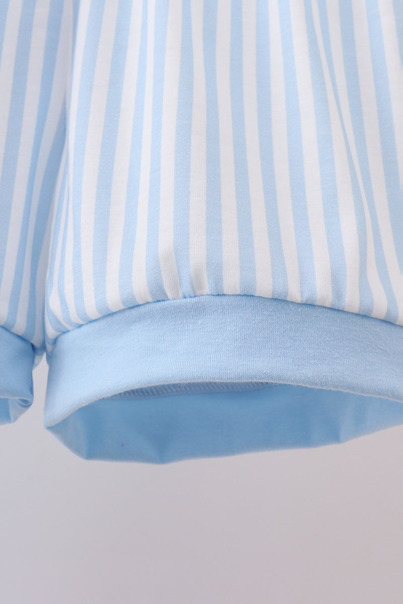 I love MAMA Blue Smocked Shorts Set