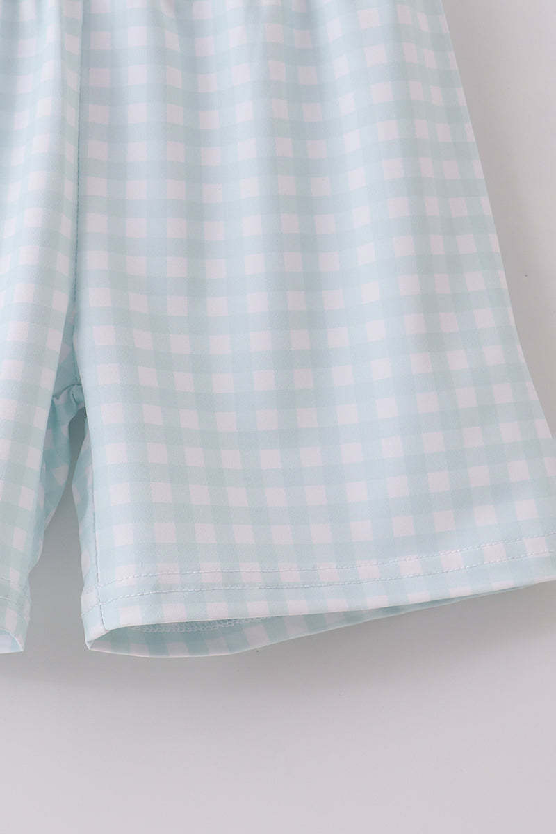 Blue Active Shorts Set