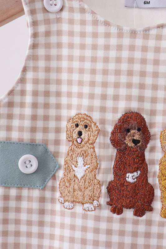 Puppy Embroidery Gingham JonJon