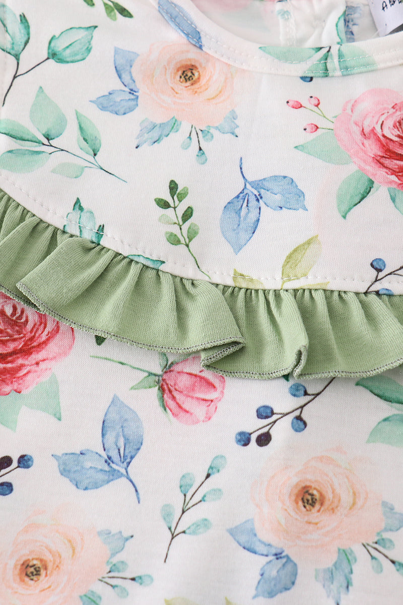 Green Garden Rose Bloomer Set