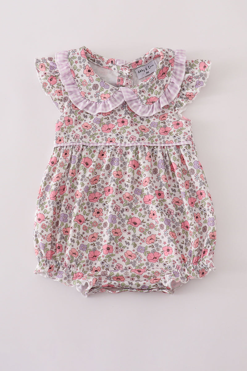 Purple Floral Ruffle Bubble