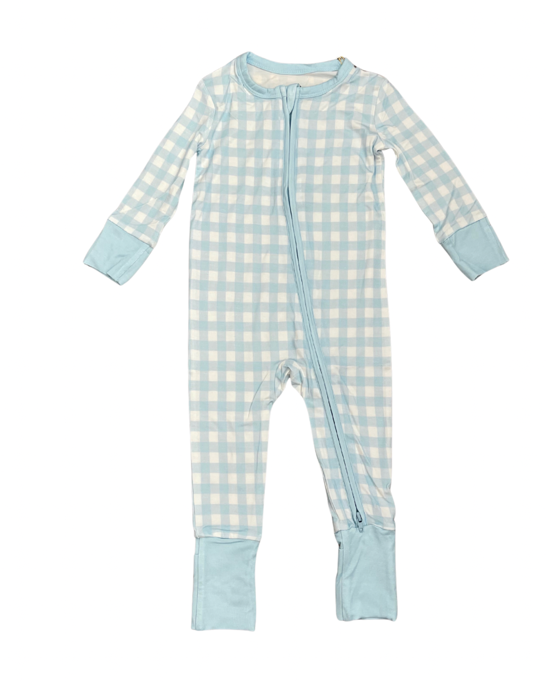 Blue Gingham Bamboo Romper