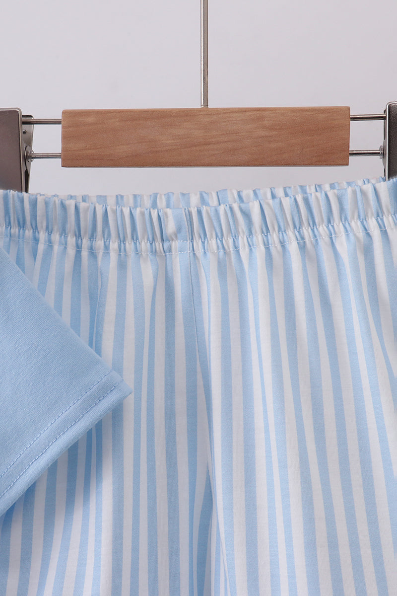 I love MAMA Blue Smocked Shorts Set