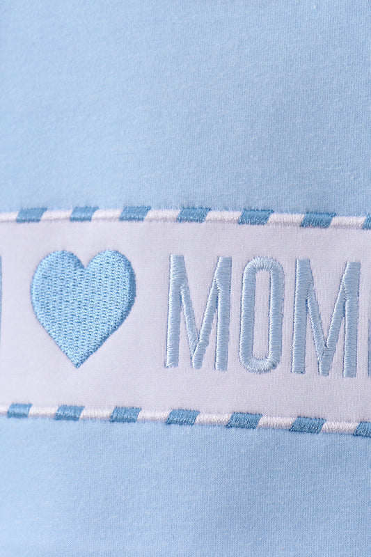 I love MAMA Blue Smocked Shorts Set