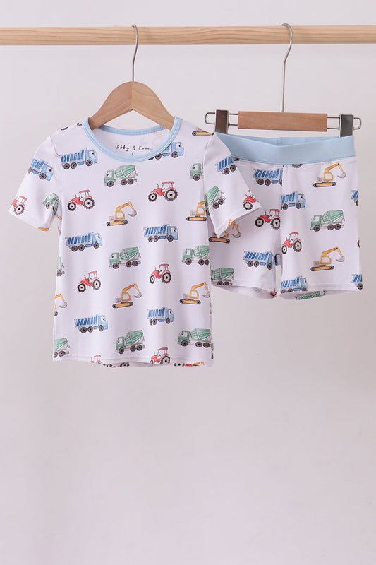 Car Print Blue Bamboo Pajama Set