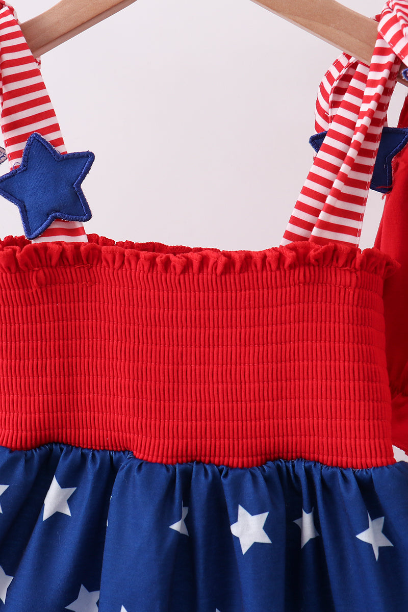 Star Smocked Blue Bloomer Set
