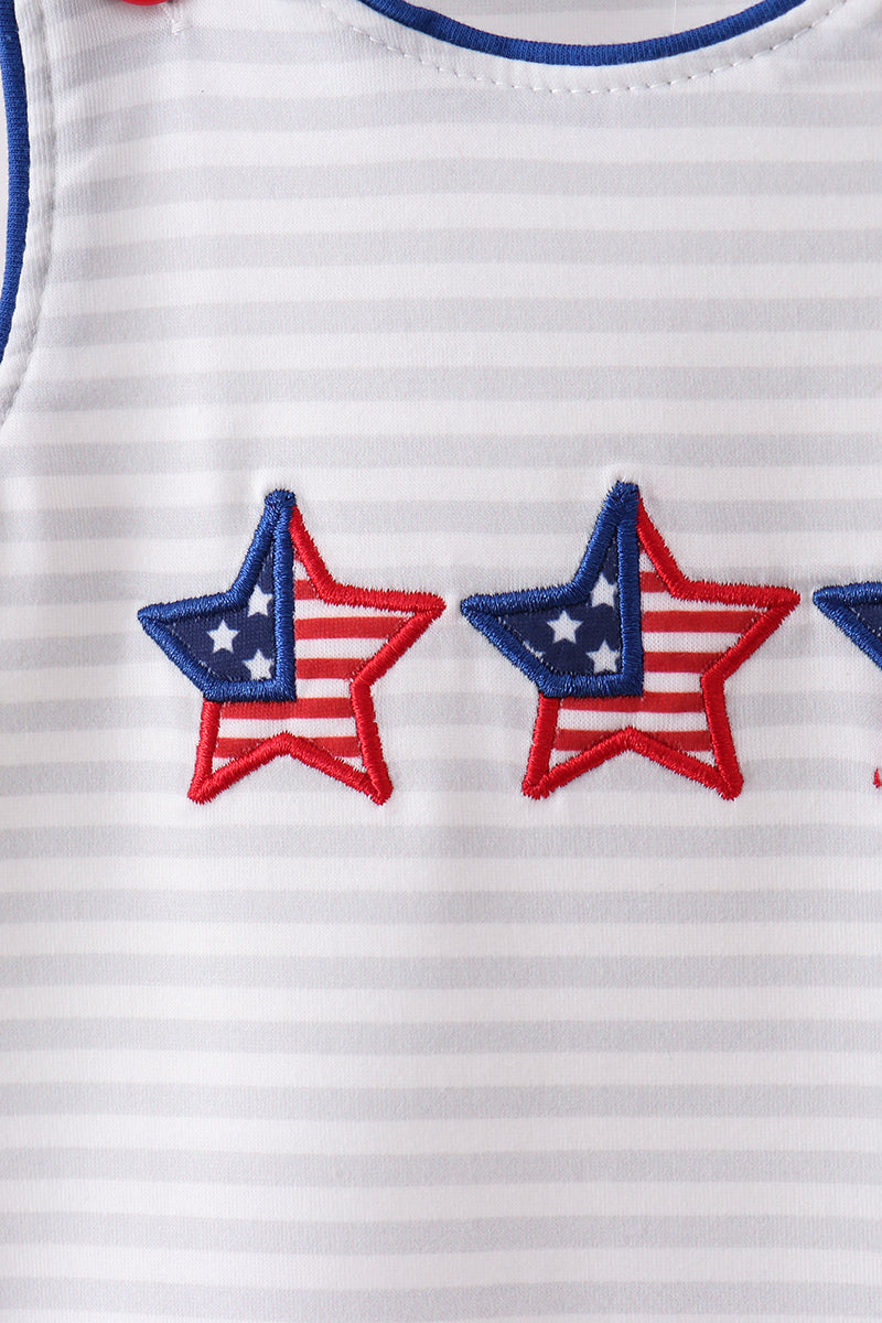 Star Applique Navy Stripe JonJon