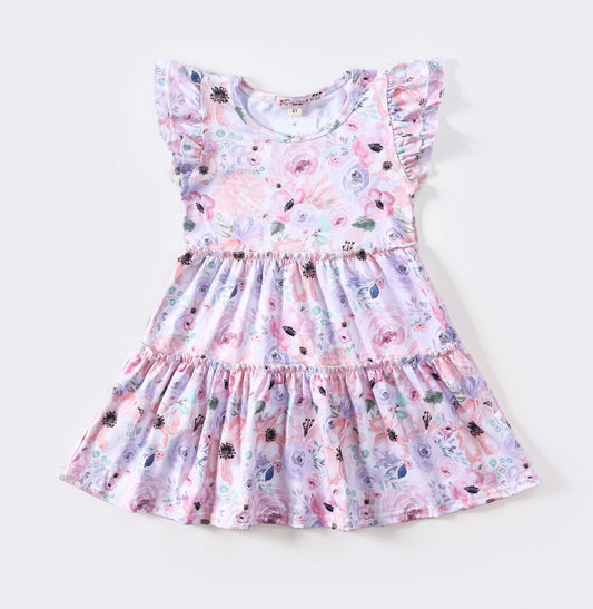 Floral Canvas Girls Dress