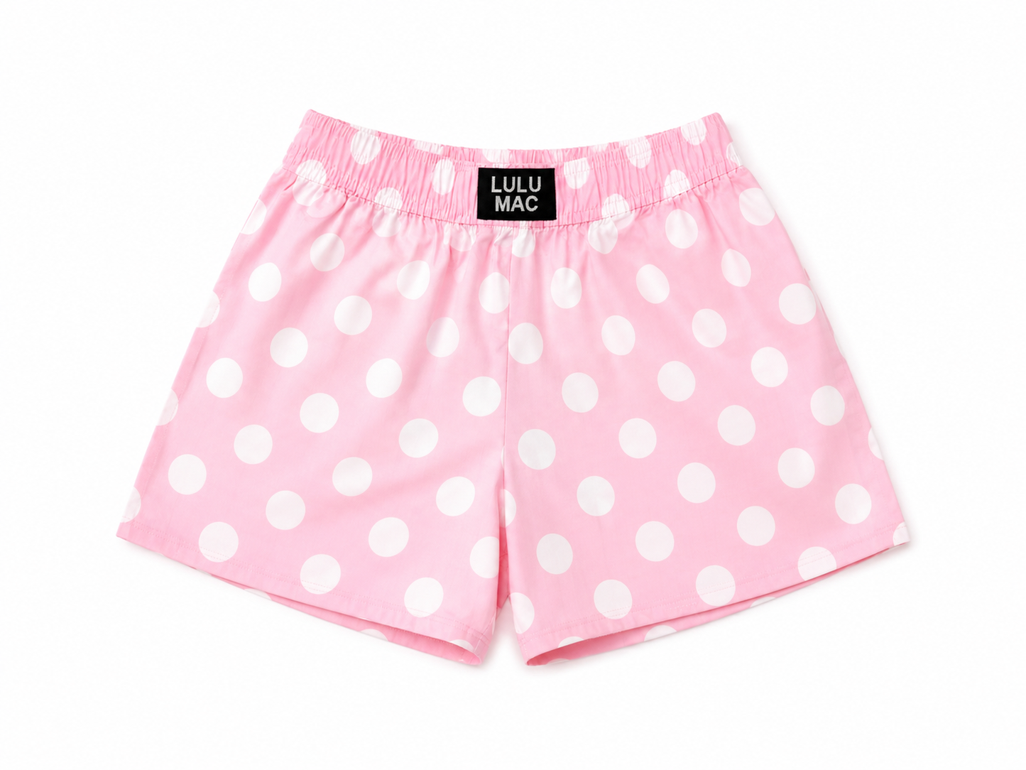 LULU MAC Light Pink Polka Dot Kids Shorts
