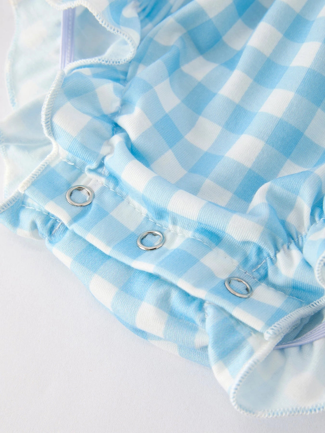 Fall Pumpkin Embroidery Smocking Blue Plaid Bubble