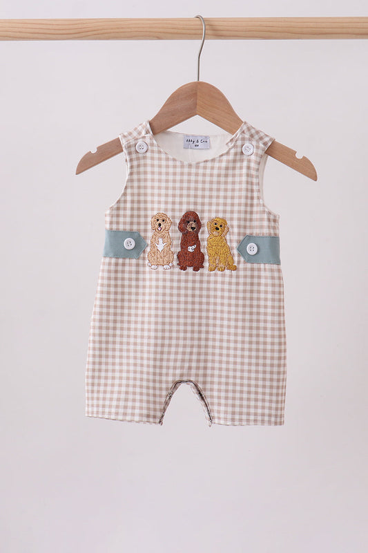 Puppy Embroidery Gingham JonJon