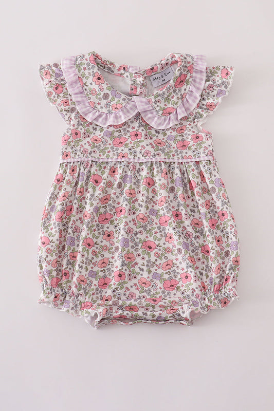 Purple Floral Ruffle Bubble