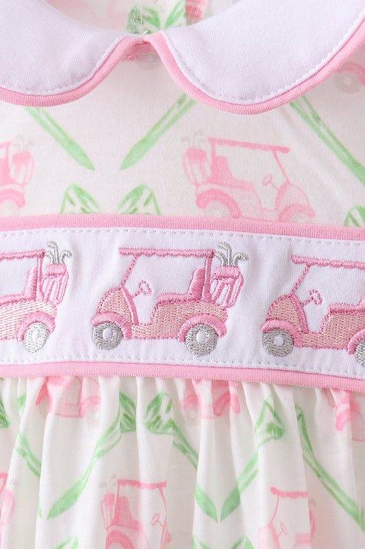 Girls Golf Cart Embroidery Bloomer Set