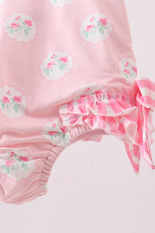 Floral Pink Ruffle Swimsuit