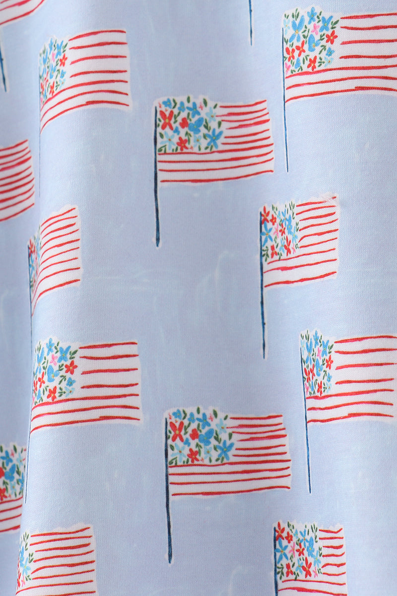 Fireworks Red, White, and Blue Embroidery Skort Set