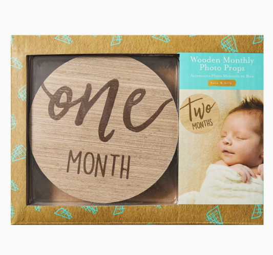 Baby Wooden Milestone Markers, Photo Prop, Neutral