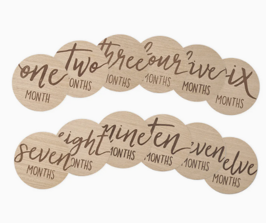 Baby Wooden Milestone Markers, Photo Prop, Neutral